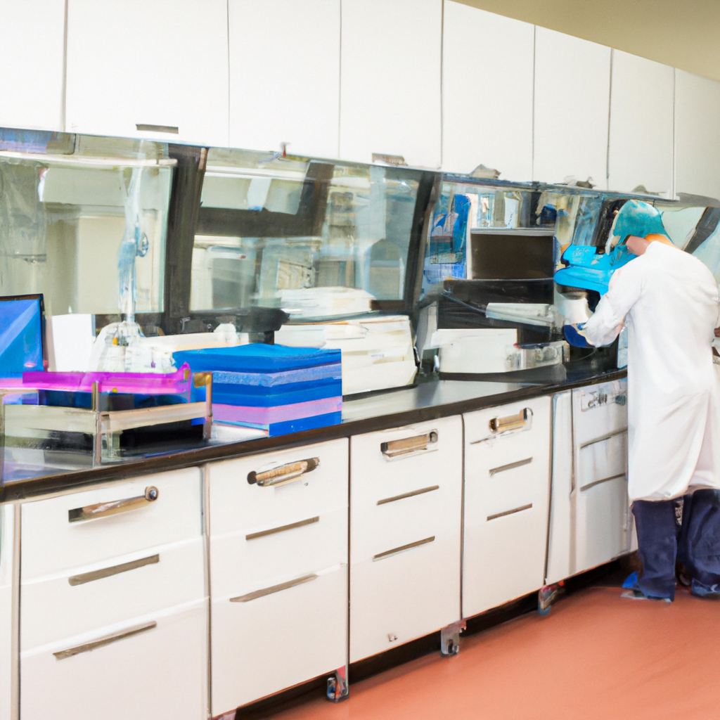 A modern pathology laboratory in action.