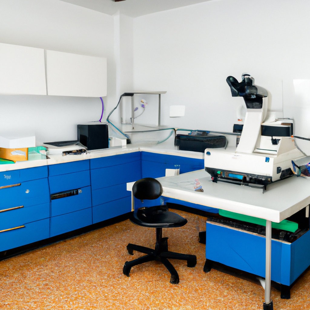 A modern pathology laboratory with advanced equipment.